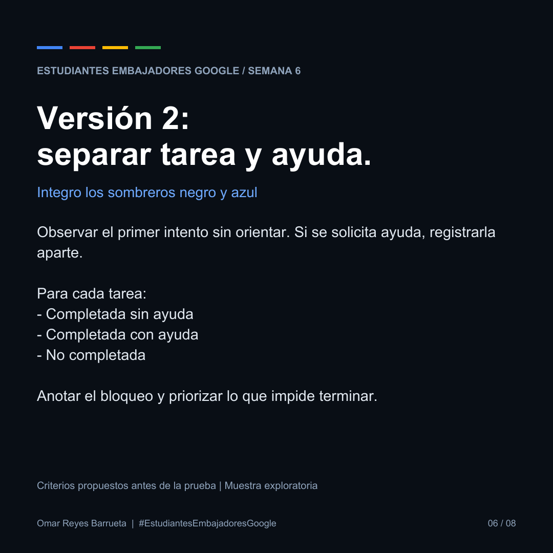 Versión 2: separar tarea y ayuda.