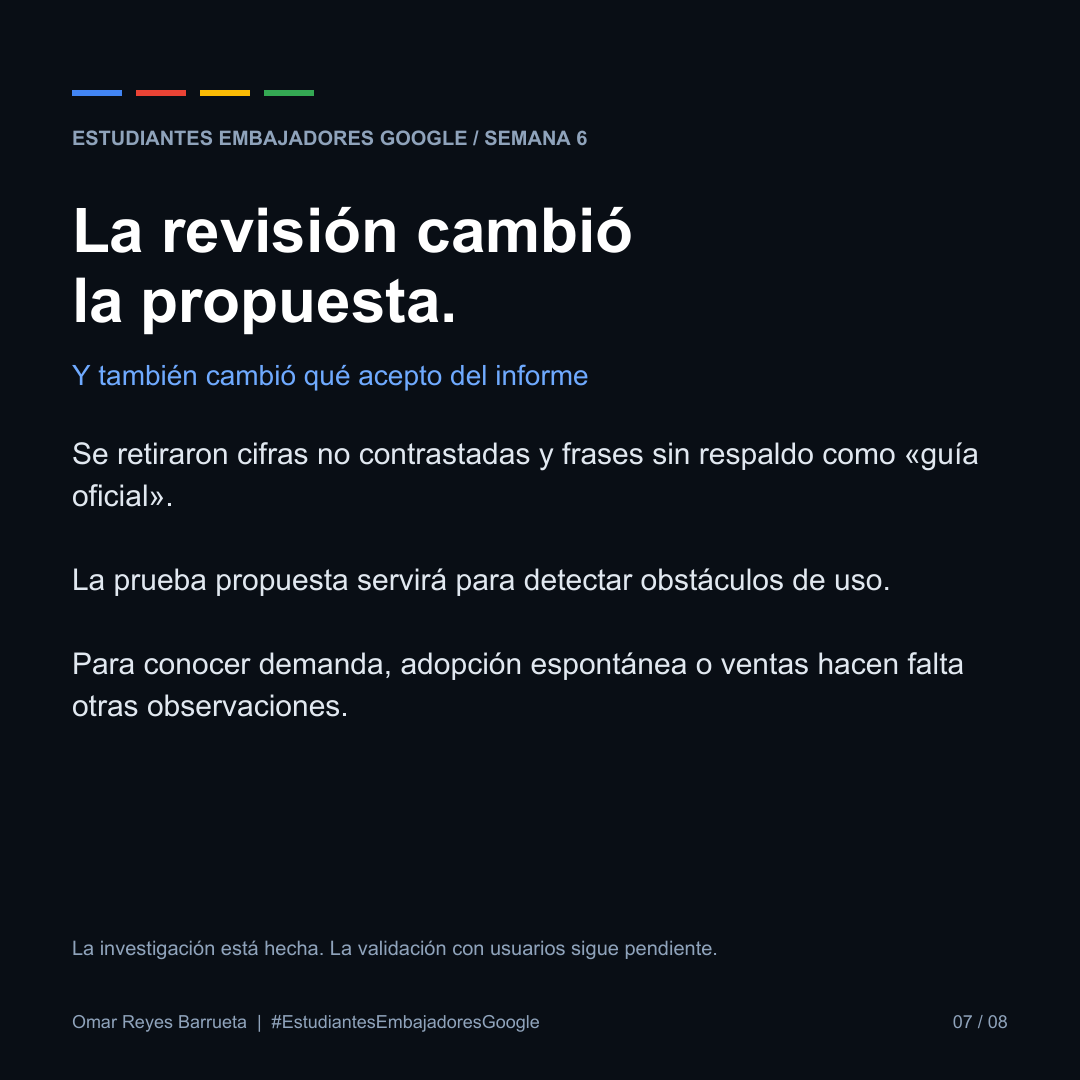 La revisión cambió la propuesta.